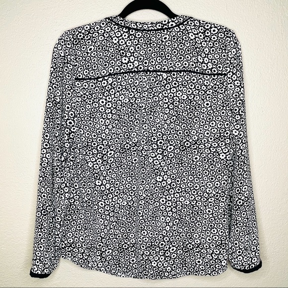 Talbots Floral Long Sleeve Front Tie Blouse S - Picture 4 of 14